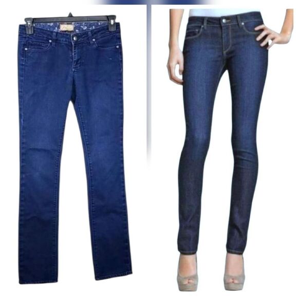 PAIGE Denim Skyline Skinny Jeans Dark Wash Ankle Peg Comfort Stretch XLA 27 - Picture 1 of 13